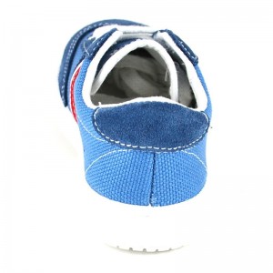Zapatilla de Lona y Serraje con Cordones - azul