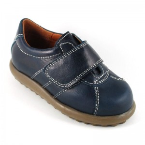 Zapatilla piel velcro estilo Camper - Azul marino