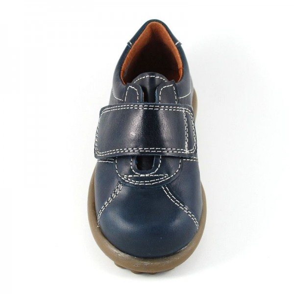 Zapatilla piel velcro estilo Camper - Azul marino