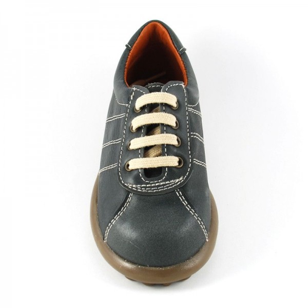 Zapatilla piel cordones estilo Camper - Gris
