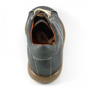Zapatilla piel cordones estilo Camper - Gris