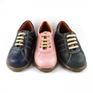 Zapatilla piel cordones estilo Camper - Gris