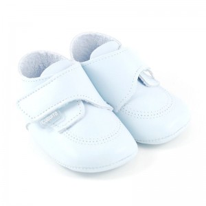 Badana Bebé Zapatito Velcro Piel - Celeste