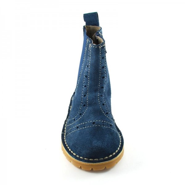 Bota Botín Serraje Picados - Azulon