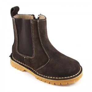 Bota Botín Serraje Elástico - Marrón