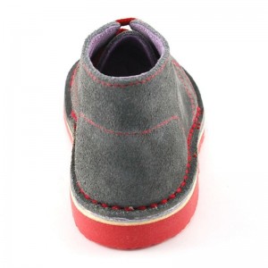 Bota Safari cordón plano combinado rojo / Pisacacas - Gris