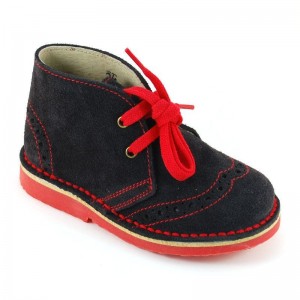 Bota Safari Cordón Pala Picada Combinado Rojo - Azul marino