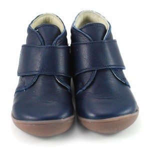 Bota velcro piel niños - Azul marino