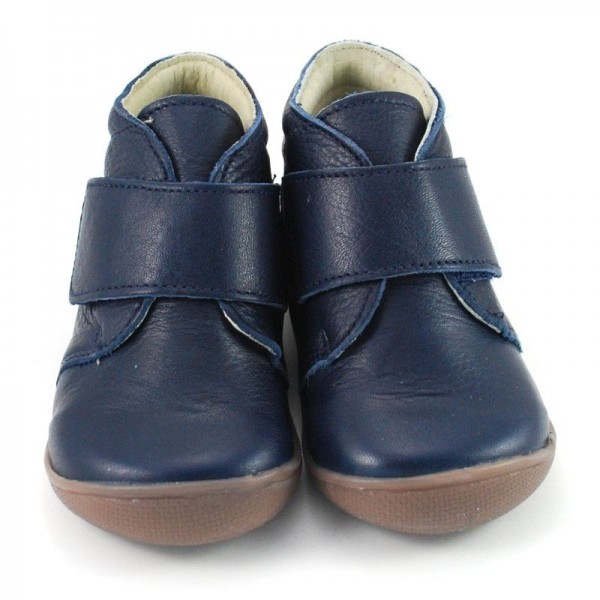 Bota velcro piel niños - Azul marino