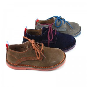 Zapato blucher serraje combinado niños - Gris