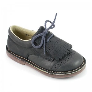 Zapato Blucher Flecos Piel Niños  - Gris