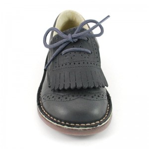 Zapato Blucher Flecos Piel Niños  - Gris