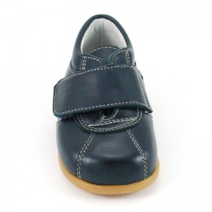 Zapato blucher tipo pelota velcro piel  - Azul marino