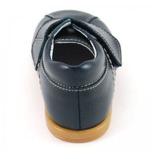 Zapato blucher tipo pelota velcro piel  - Azul marino