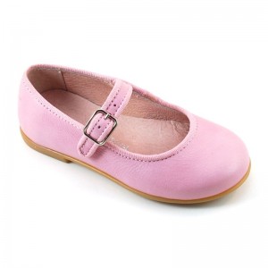 Mercedita Piel Hebilla Ribete - Rosa palo