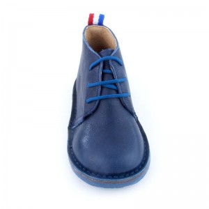 Bota Piel Combinda Niños  - Azul marino