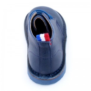 Bota Piel Combinda Niños  - Azul marino