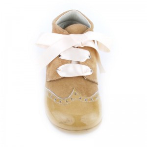 Bota serraje y charol niños - Camel