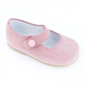 Mercedita velcro boton serraje Niñas - Rosa palo