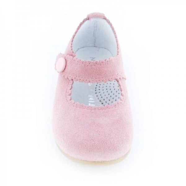 Mercedita velcro boton serraje Niñas - Rosa palo