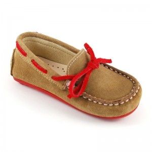 Mocasín Serraje Pasados Rojo - Beige