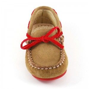 Mocasín Serraje Pasados Rojo - Beige