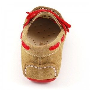 Mocasín Serraje Pasados Rojo - Beige