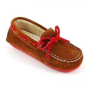 Mocasín Serraje Pasados Rojo - Camel