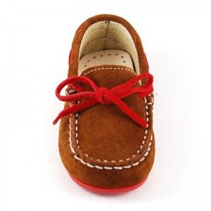Mocasín Serraje Pasados Rojo - Camel