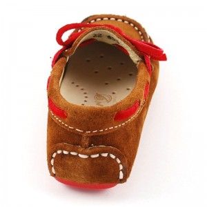 Mocasín Serraje Pasados Rojo - Camel