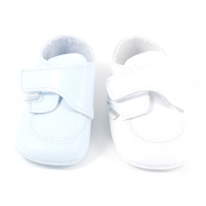Badana Bebé Zapatito Velcro Piel - Celeste